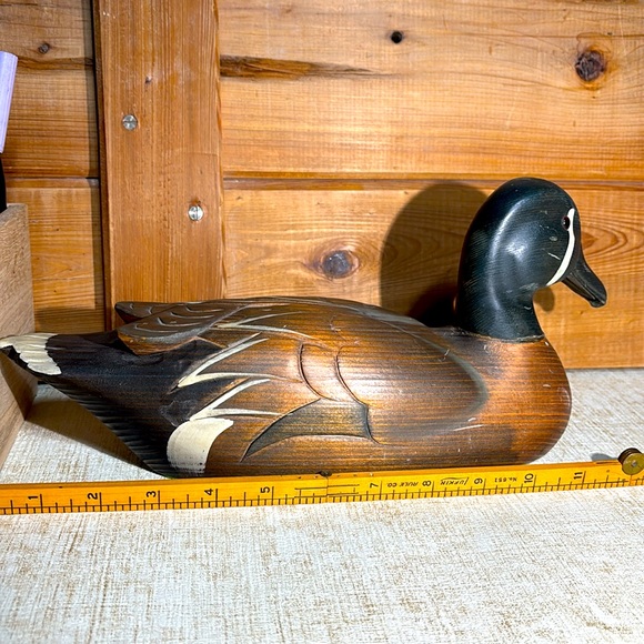 Wildlife Collectibles H.P. Vintage Duck Decoy with Glass Eyes (Hand Carved) - Picture 12 of 12